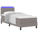 vidaXL Boxrugós ágy matracmal fejtámlával Tópszínű 80 x 200 cm szövet