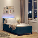 vidaXL Boxrugós ágy matracmal fejtámlával Kék 80 x 200 cm szövet