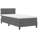 vidaXL Boxrugós ágy matracmal Sötétszürke 90 x 200 cm szövet