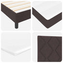 vidaXL Boxrugós ágy matracmal Sötét Barna 100 x 200 cm szövet
