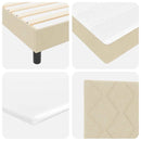 vidaXL Boxrugós ágy matracmal fejtámlával Krém 100 x 200 cm szövet