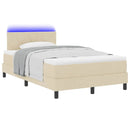 vidaXL Boxrugós ágy matracmal fejtámlával Krém 120 x 200 cm szövet