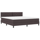 vidaXL Boxrugós ágy matracmal Sötét Barna 180 x 200 cm szövet