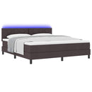 vidaXL Boxrugós ágy matracmal Sötét Barna 180 x 200 cm szövet