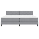 vidaXL Boxrugós ágy matracmal Világosszürke 200 x 200 cm szövet