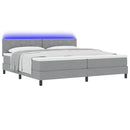 vidaXL Boxrugós ágy matracmal Világosszürke 200 x 200 cm szövet