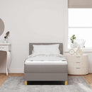 vidaXL Boxrugós ágy matracmal fejtámlával Tópszínű 80 x 200 cm szövet