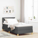 vidaXL Boxrugós ágy matracmal Sötétszürke 90 x 190 cm szövet