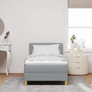 vidaXL Boxrugós ágy matracmal Világosszürke 90 x 200 cm szövet