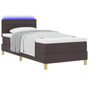 vidaXL Boxrugós ágy matracmal sötétbarna 100 x 200 cm szövet