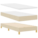 vidaXL Boxrugós ágy matracmal fejtámlával Krém 100 x 200 cm szövet