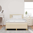 vidaXL Boxrugós ágy matracmal fejtámlával Krém 120 x 200 cm szövet