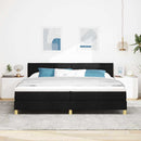 vidaXL Boxrugós ágy matracmal fejtámlával Fekete 200 x 200 cm szövet