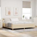 vidaXL Boxrugós ágy matracmal fejtámlával Krém 200 x 200 cm szövet