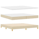 vidaXL Boxrugós ágy matracmal fejtámlával Krém 200 x 200 cm szövet