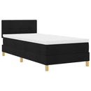 vidaXL Boxrugós ágy matracmal fejtámlával Fekete 80 x 200 cm szövet