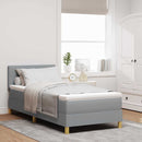 vidaXL Boxrugós ágy matracmal Világosszürke 90 x 200 cm szövet
