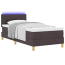 vidaXL Boxrugós ágy matracmal sötétbarna 90 x 200 cm szövet