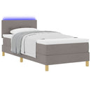 vidaXL Boxrugós ágy matracmal fejtámlával Tópszínű 90 x 200 cm szövet