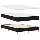 vidaXL Boxrugós ágy matracmal fejtámlával Fekete 120 x 190 cm szövet