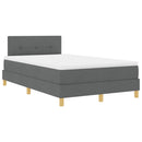 vidaXL Boxrugós ágy matracmal Sötétszürke 120 x 200 cm szövet