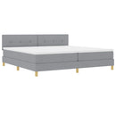 vidaXL Boxrugós ágy matracmal Világosszürke 200 x 200 cm szövet
