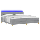 vidaXL Boxrugós ágy matracmal Világosszürke 200 x 200 cm szövet
