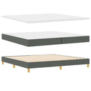 vidaXL Boxrugós ágy matracmal Sötétszürke 200 x 200 cm szövet