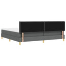 vidaXL Boxrugós ágy matracmal Sötétszürke 200 x 200 cm szövet