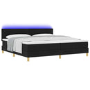 vidaXL Boxrugós ágy matracmal fejtámlával Fekete 200 x 200 cm szövet