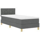 vidaXL Boxrugós ágy matracmal Sötétszürke 80 x 200 cm szövet