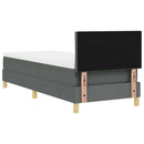 vidaXL Boxrugós ágy matracmal Sötétszürke 80 x 200 cm szövet