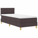 vidaXL Boxrugós ágy matracmal sötétbarna 80 x 200 cm szövet