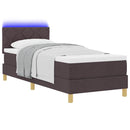 vidaXL Boxrugós ágy matracmal sötétbarna 80 x 200 cm szövet