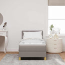 vidaXL Boxrugós ágy matracmal fejtámlával Tópszínű 80 x 200 cm szövet