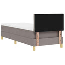 vidaXL Boxrugós ágy matracmal fejtámlával Tópszínű 80 x 200 cm szövet