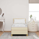 vidaXL Boxrugós ágy matracmal fejtámlával Krém 80 x 200 cm szövet