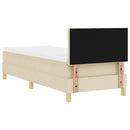vidaXL Boxrugós ágy matracmal fejtámlával Krém 80 x 200 cm szövet
