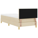 vidaXL Boxrugós ágy matracmal fejtámlával Krém 100 x 200 cm szövet
