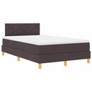 vidaXL Boxrugós ágy matracmal sötétbarna 120 x 200 cm szövet