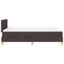 vidaXL Boxrugós ágy matracmal sötétbarna 120 x 200 cm szövet