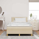 vidaXL Boxrugós ágy matracmal fejtámlával Krém 120 x 200 cm szövet