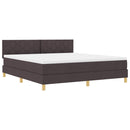 vidaXL Boxrugós ágy matracmal sötétbarna 180 x 200 cm szövet