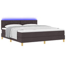 vidaXL Boxrugós ágy matracmal sötétbarna 180 x 200 cm szövet