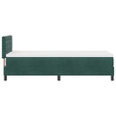 vidaXL Boxrugós ágy fejtámlával Sötétzöld 80 x 200 cm Bársony
