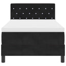 vidaXL Boxrugós ágy fejtámlával Fekete 90 x 190 cm Bársony