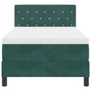 vidaXL Boxrugós ágy fejtámlával Sötétzöld 90 x 190 cm Bársony
