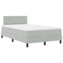 vidaXL Boxrugós ágy fejtámlával Világosszürke 120 x 190 cm Bársony