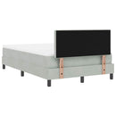 vidaXL Boxrugós ágy fejtámlával Világosszürke 120 x 200 cm Bársony