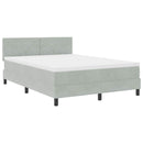 vidaXL Boxrugós ágy fejtámlával Világosszürke 140 x 190 cm Bársony